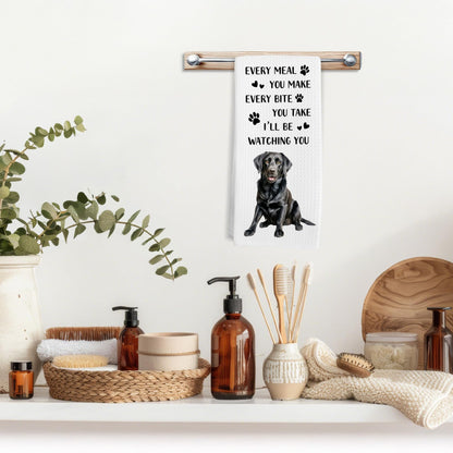Black Lab Gifts Dog Kitchen Towels, Labrador Retriever Gifts Hand Towel, Funny Every Meal You Make Decorative Tea Dish Towels for Kitchens, Black Labrador Retriever Dog Kitchen Decor, 16x24in