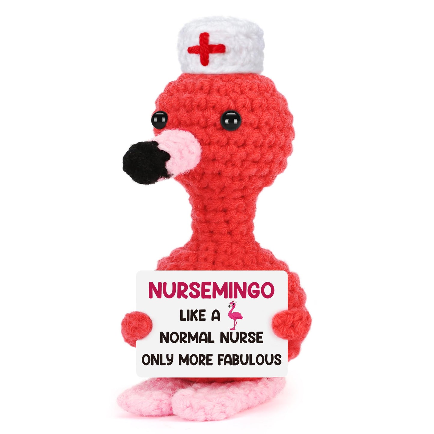 BdayPtion Nurses Appreciation Gifts for Women, Nurses Week Gifts for RN Thank You Gift for Practitioner LPN Nurse Graduation Gift for Nursing School Students Handmade Crochet Flamingo Presents
