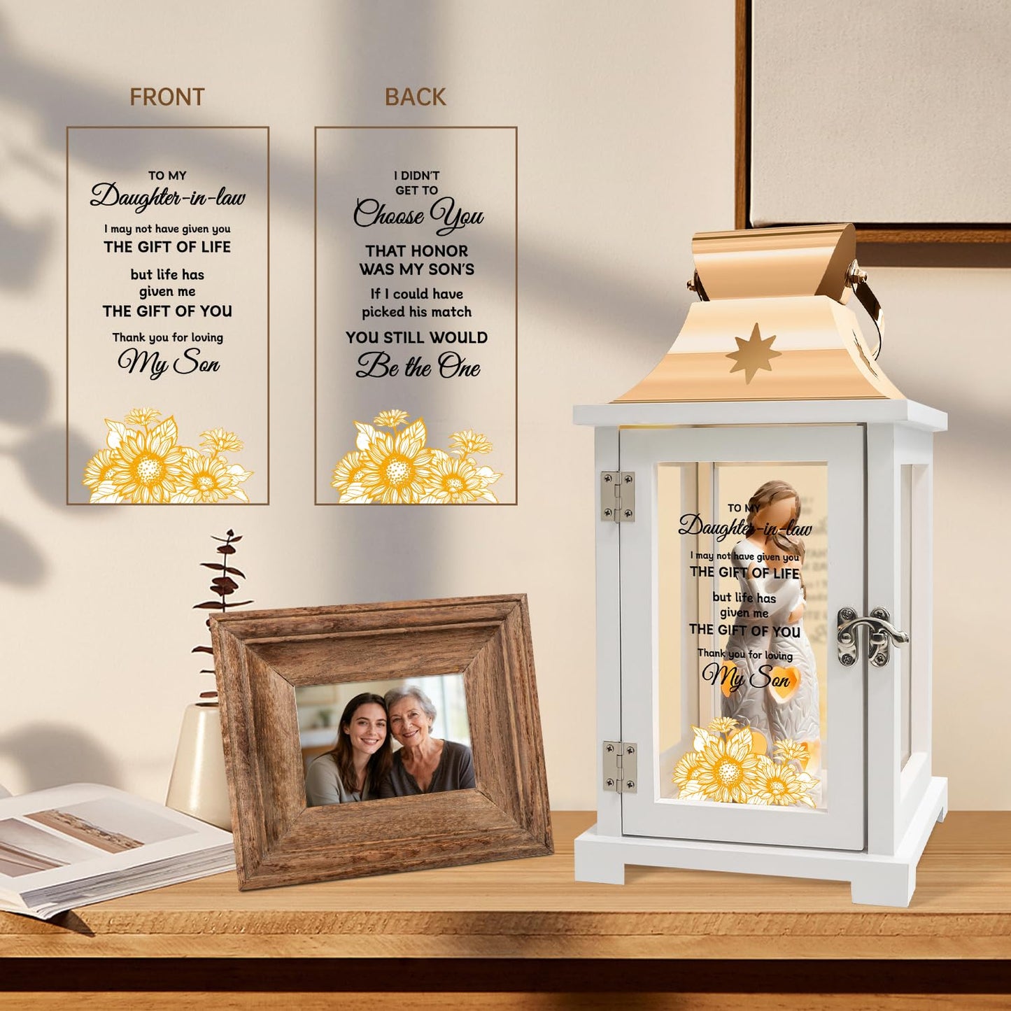 Daughter in Law Mothers Day Lantern Gift from Mother in Law to My Daughter in Law Figure Lantern Surprise, Christmas, Birthday Gift for Daughter in Law