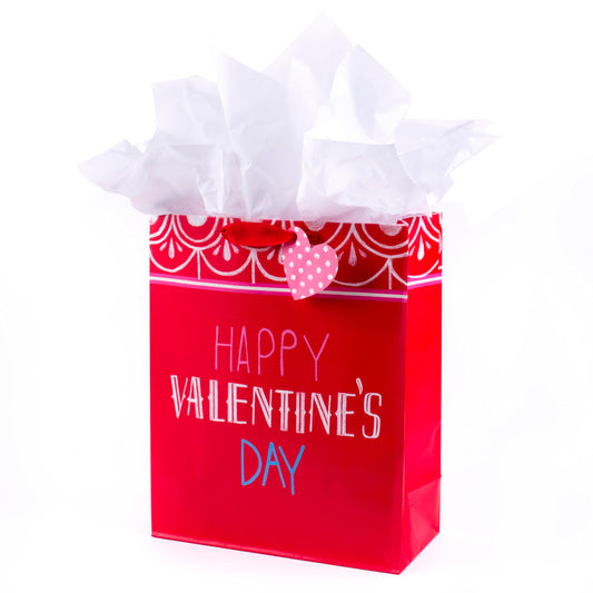 Hallmark 15" Extra Large Gift Bag with Tissue Paper (Happy Valentine's Day)
