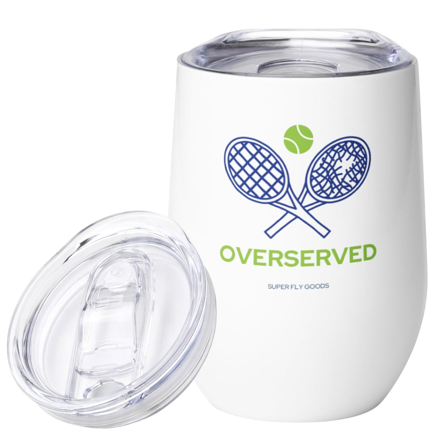 Super Fly Goods - 12 oz Tennis Mug – Insulated Stainless Steel Tumbler with Lid | Keeps Beverages Hot or Cold | Cool Gifts for Women, Dad & Players, Unique Gift Idea (Tennis)