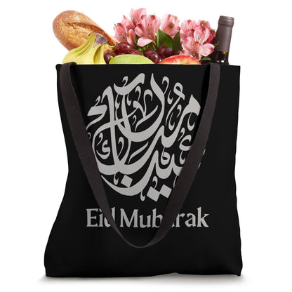 Eid Mubarak Arabic Calligraphy Crescent Design Tote Bag