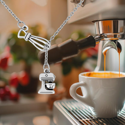 Mikovivi Baking Necklace for Women, 32.5cm/12.8 Inch Chef Gifts Jewelry Baker Necklace Charm for Female Bakers Gift Baking-Themed Party