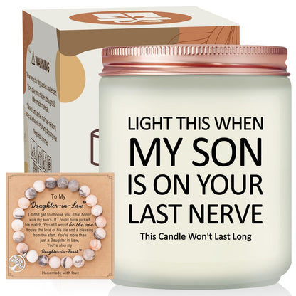Gifts for Daughter in Law - Mothers Day Christmas Birthday Gifts for Daughter in Law from Mother in Laws - Lavender Scented Candle
