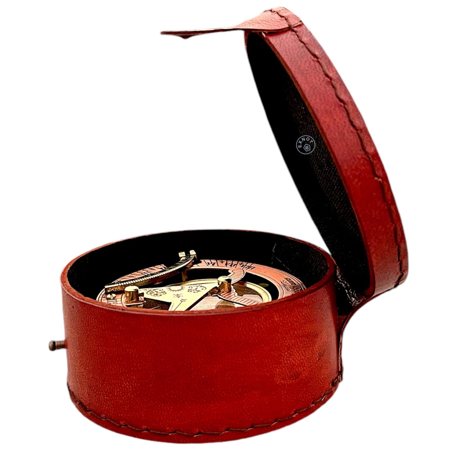 Antique Brass & Copper Sundial Compass, Sundial Clock in Box Gift Sun Clock Ship Replica Watch