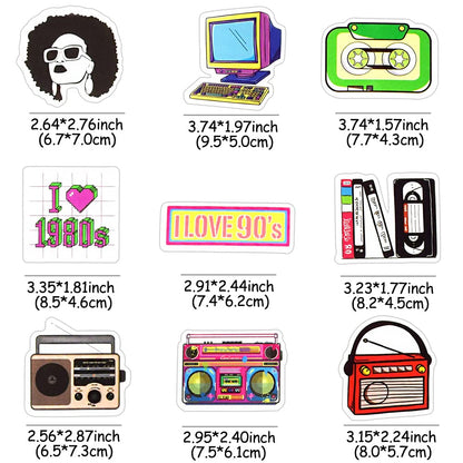 70 Pcs 8090s Retro Sticker Pack for Adults, Waterproof Vinyl Decals for Laptop Water Bottles and Journal
