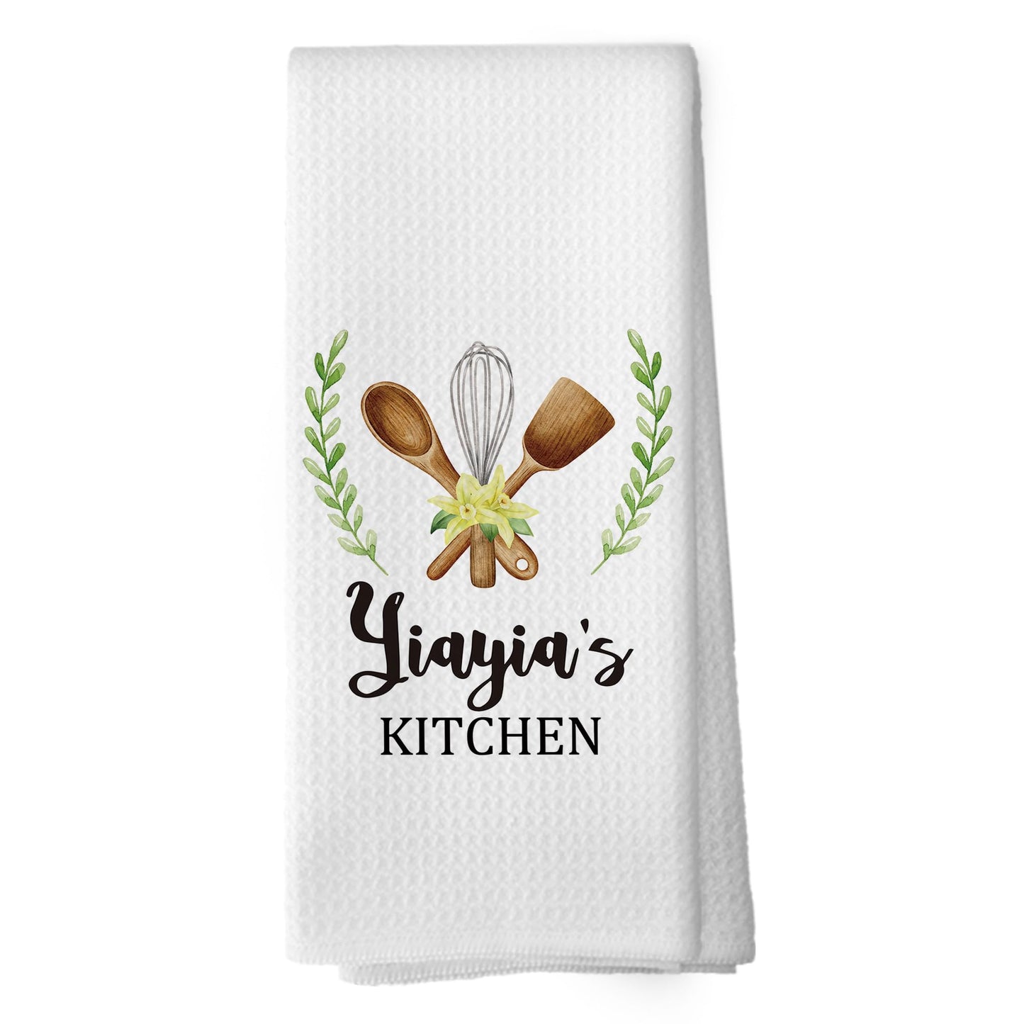 Yiayia Gifts Kitchen Towels - Gifts for Grandma Yiayia Dish Towels, Rustic Grandma Mothers Day Birthday Decorative Absorbent Dishcloths Hand Towel for Kitchen Decor 16x24 Inches