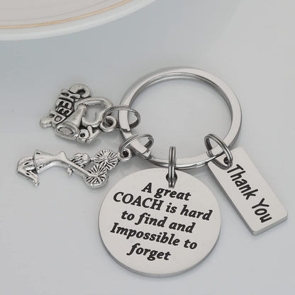 HUTIMY Cheer Coach Gift Ideas Keychain - Cheerleading Accessories - Best Cheerleading Coach Keychain