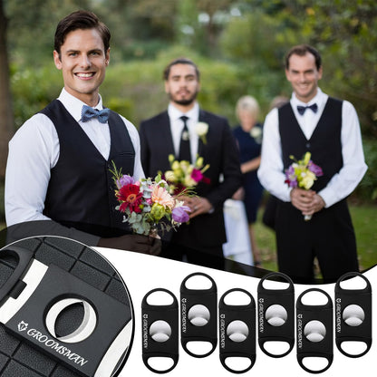 Lasnten 6 Pcs Groomsmen Wedding Gift for Best Man Groomsman, Stainless Steel Cutter for Best Groomsmen Gift Wedding Favors(5 Groomsman and 1 Best Man)