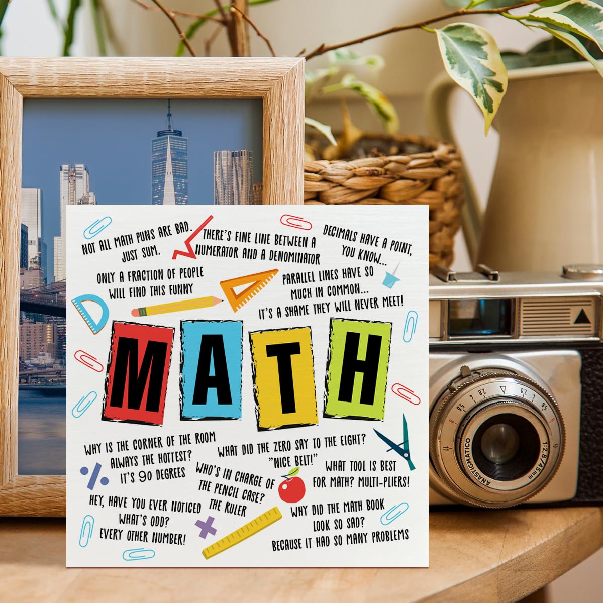 Math Teacher Gifts for Women Men, Teacher Birthday Christmas Teacher's Day Gifts, Back to School Teacher Gifts, Teacher Thank You Appreciation Gifts Retirement, The Math Book, Wooden Box Sign