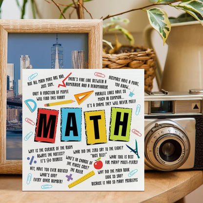 Math Teacher Gifts for Women Men, Teacher Birthday Christmas Teacher's Day Gifts, Back to School Teacher Gifts, Teacher Thank You Appreciation Gifts Retirement, The Math Book, Wooden Box Sign
