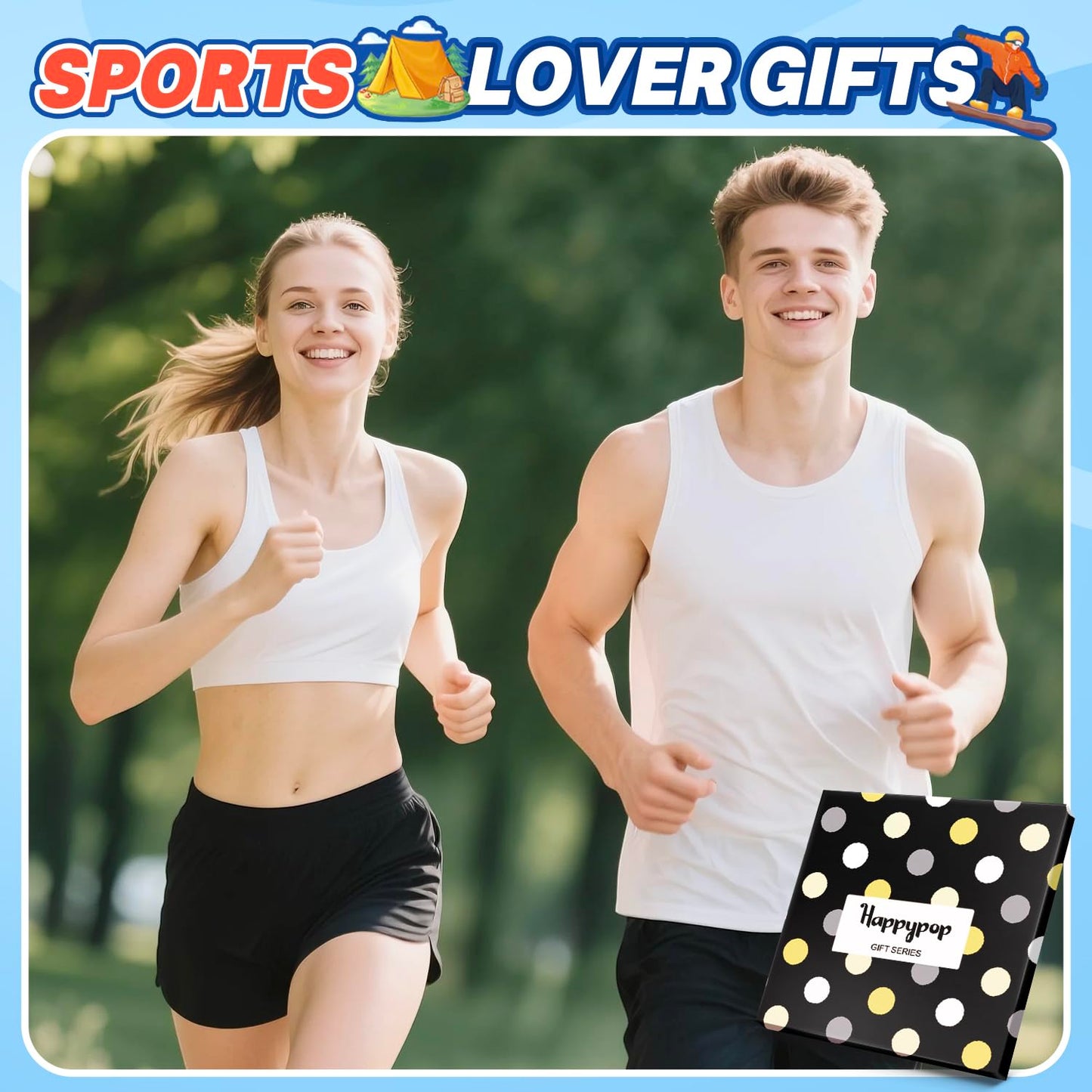 HAPPYPOP Women Men Sports Gifts - Basketball Runner Hiker Softball Skateboarder Socks