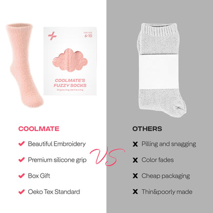 COOLMATE Fuzzy Socks for Women Gift Box – Cozy Soft Cloud Socks for Spa Home, Mother’s Day Gifts for Mom Grandma