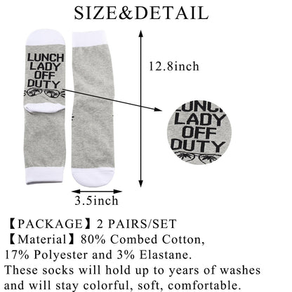 BDPWSS Lunch Lady Gift Cafeteria Worker Gift Lunch Lady Off Duty Socks Cafeteria Crew Gifts Lunch Ladys Vibes Gifts