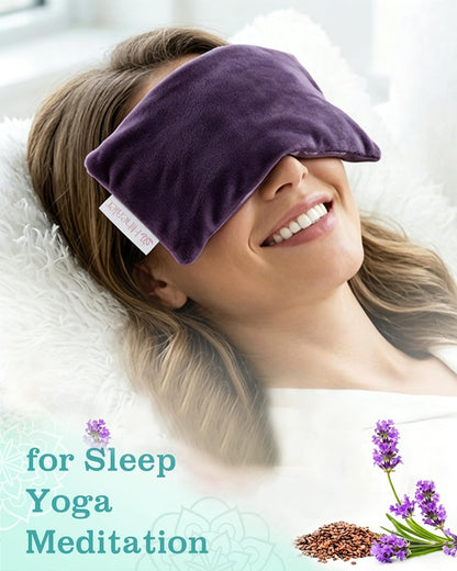 Relaxation Gifts for Women, Weighted Eye Mask for Sleeping, Yoga, Spa, Meditation, Lavender Eye Pillow Heated for Headache, Sinus & Dry Eyes Relief, Moist Heat Mask, Birthday Gifts for Mom (Purple)