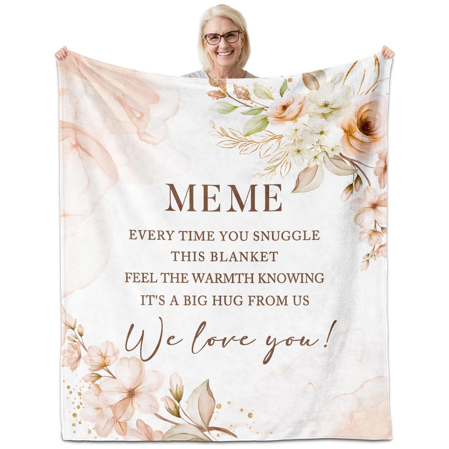 Meme Gifts, Gifts for Meme, Meme Birthday Gifts, Meme Blanket 60" x 50", Meme Gifts for Grandma, Meme Gifts from Grandkids, Meme Gifts for Christmas/Mother's Day