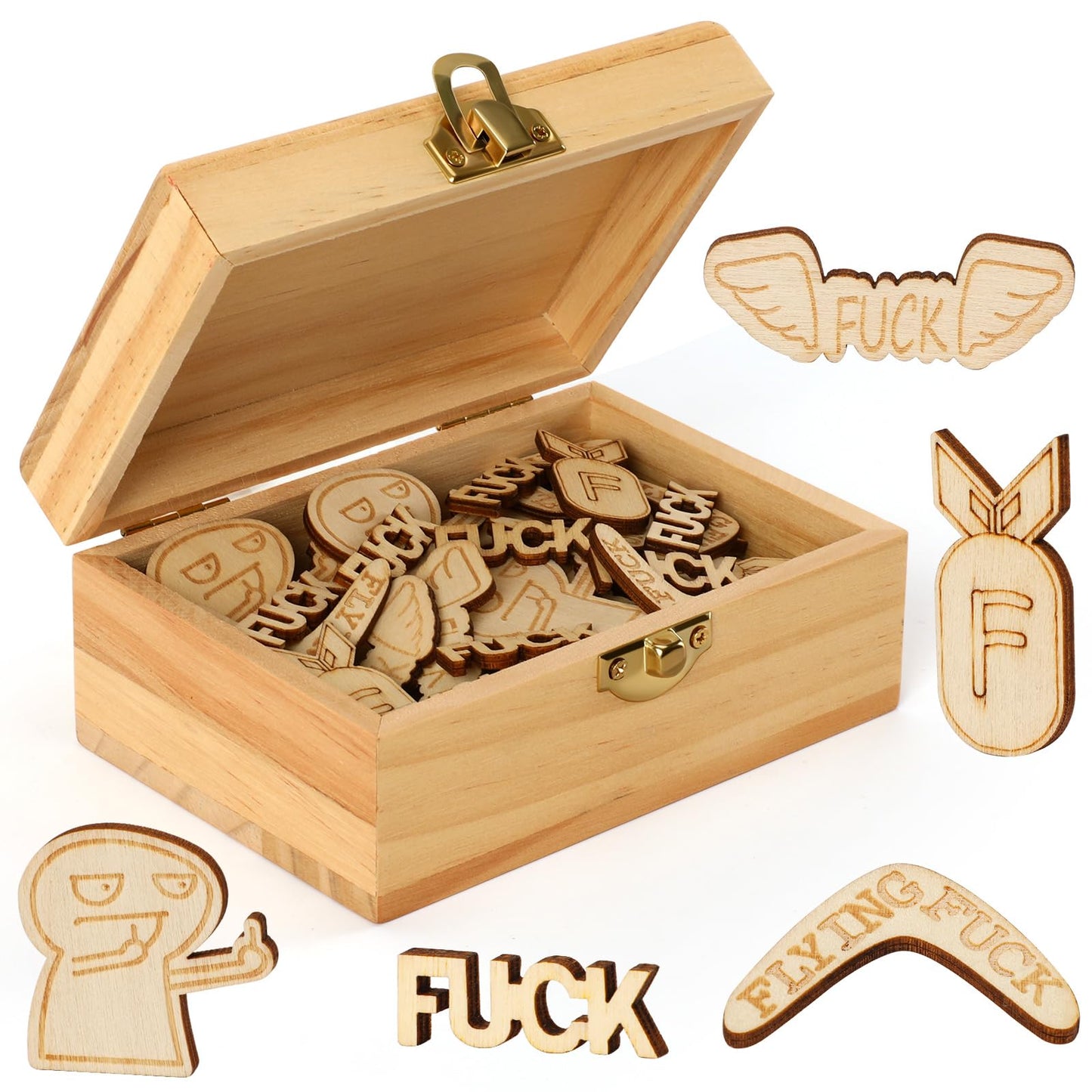 Fucks to Give Box – Funny Gag Gifts for Men Women 50 PCS Joke Tokens, Sarcastic Office Prank Gift, Hilarious Gifts for Friends Coworkers, Father's Day, Birthday, Boss Day, White Elephant Gift