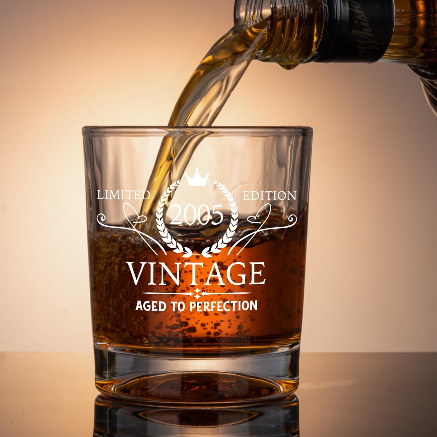 2025 21st Birthday Gift For Him, 21 Year Old Gifts For Men Whiskey Glass Set - 21st Birthday Decorations, Party Supplies - Bday Gifts Ideas For Him, Friends - Wood Box & Whiskey Stones & Coasters