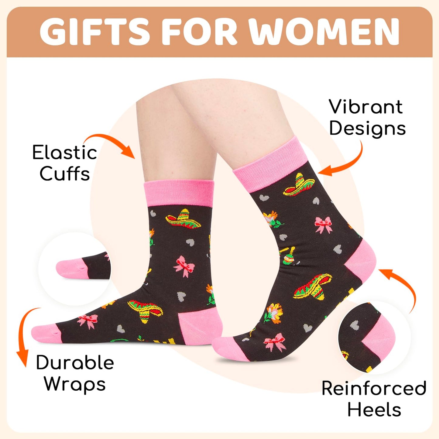 HAPPYPOP Mothers Day Gifts - Mother Daughter Sister in Law Socks, Aunt Niece Sister Socks