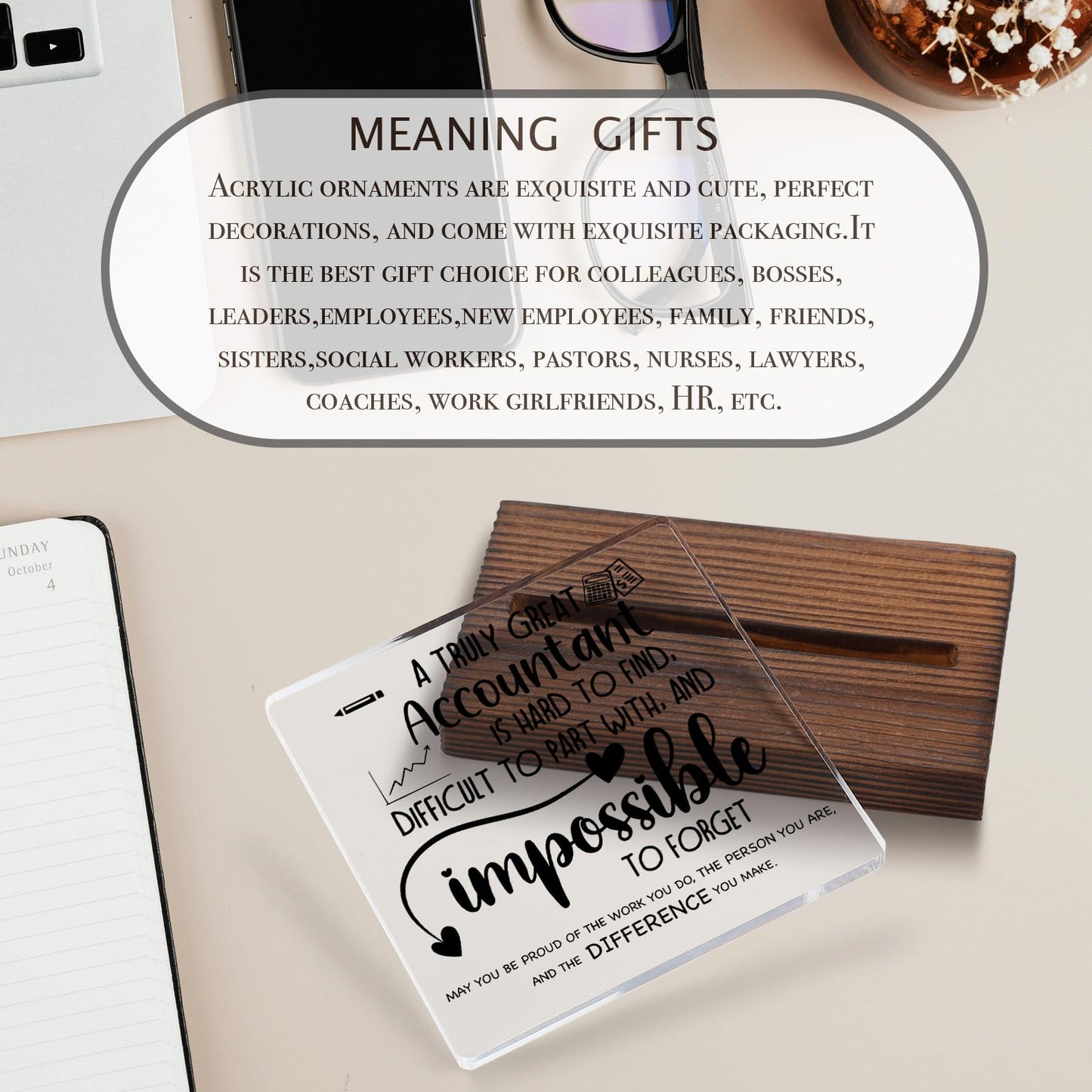 Accountant Gifts, Accountant Office Decor, Accountant Gifts for Women Men, Accountant Appreciation Thank You Gifts Accountant Gifts Tax Season Decorative Signs Plaques ABC80
