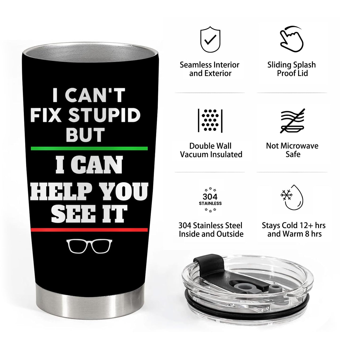 Optometrist Gifts, Optometry Gifts for Women, Ophthalmology optician gifts, 20oz Stainless Steel Tumbler with Lid Straw