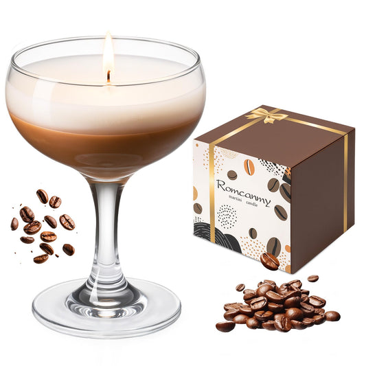 Espresso Martini Candle Gifts for Women Men, Coffee Candles for Home Scented, Natural Soy Wax Unique Candles for Coffee Lovers, Small Martini Candle Gift for Christmas, Birthday, Home Decor