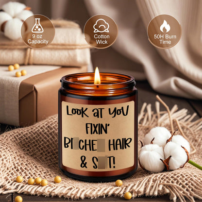 LEADO Hairstylist Candle - Hairdresser Gifts, Hair Stylist Gifts for Women, Men - Hair Salon Decor, Cosmetology Student Graduation Ideas - Funny Fathers Day, Birthday Present for Hair Dresser, Barber