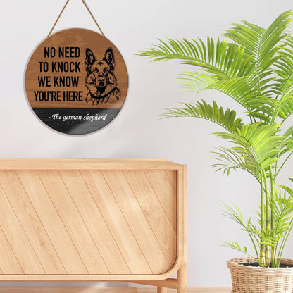 German Shepherd Welcome Sign Decor for Front Door Home, German Shepherd Gifts for Women Men, 11.8 x 11.8 Inches
