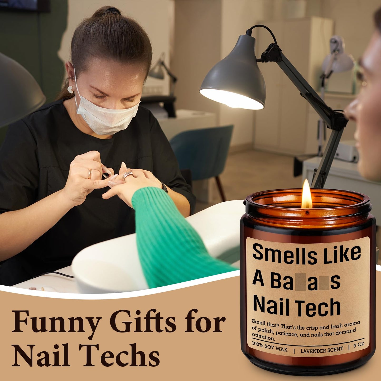 Miracu Candle, Nail Tech Gifts for Women, Men, Nail Technician Gifts, Funny Birthday, Mothers Day, Appreciation, Graduation Ideas for Manicurist, Fingernail Artist - Pedicure Manicure Salon Decor