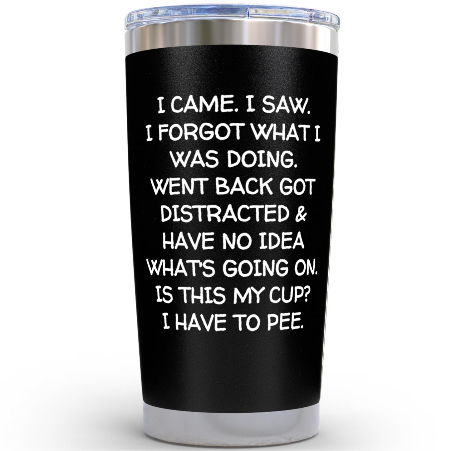 KLUBI Birthday Gifts for Women Men - I Came I Saw I Forgot Tumbler 20oz Black Gag Gifts Funny Adult Grandpa for Him Drinking Cups for Elderly Senior Citizen 65th Birthday Gifts, 75th, 40th, 50th, 60th