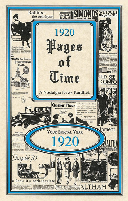 1920 PAGES OF TIME CELEBRATION KardLet: Birthdays, Anniversaries, Reunions, Homecomings, Client & Corporate Gifts