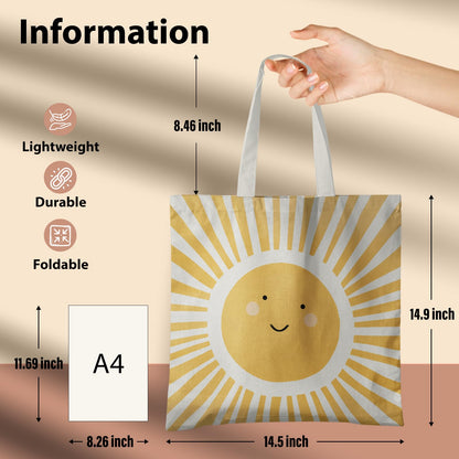 Cute Tote Bags, Sunshine Canvas Tote Bag for Women, Funny Sun Tote Bag, Sunshine Gifts for Women, Sunshine Reusable Grocery Bags Shopping Bags