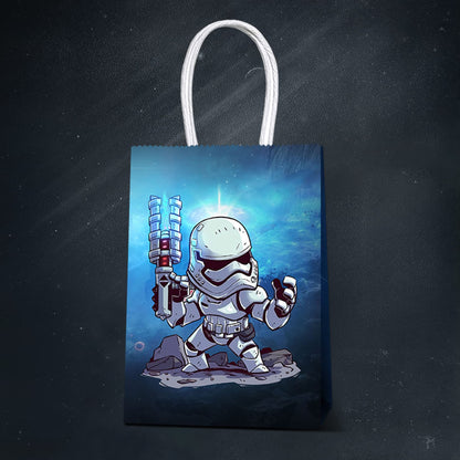 BILITOK The Inspired Party Favor Bags - 16 Pack Galactic Adventure Gift Bags for Birthday Decorations & Supplies (Black)