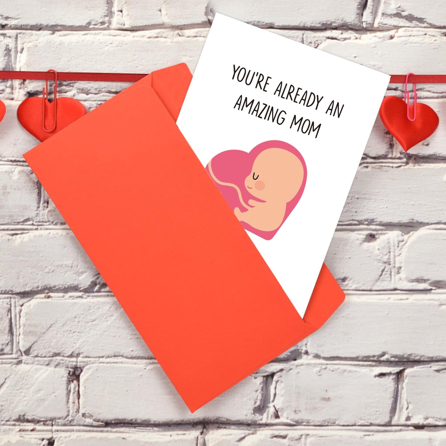 Ithmahco Cute First Mother’s Day Card, Expecting Mothers Day Card, Mothers Day Gift from Pregnant Wife, Happy Mothers Day from the Bump， First Mothers Day Gifts For New Mom Expecting Mom