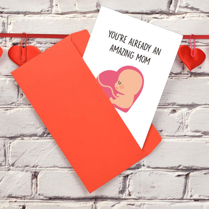 Ithmahco Cute First Mother’s Day Card, Expecting Mothers Day Card, Mothers Day Gift from Pregnant Wife, Happy Mothers Day from the Bump， First Mothers Day Gifts For New Mom Expecting Mom