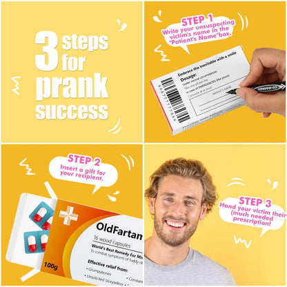 Funny Prank Pill Box, 50th 60th 70th Birthday Gifts for Him, Funny Birthday Gifts for Men, Novelty Joke Gifts for Father, Gag Pill Gifts for Men, Dad Gift (OldFartamins)