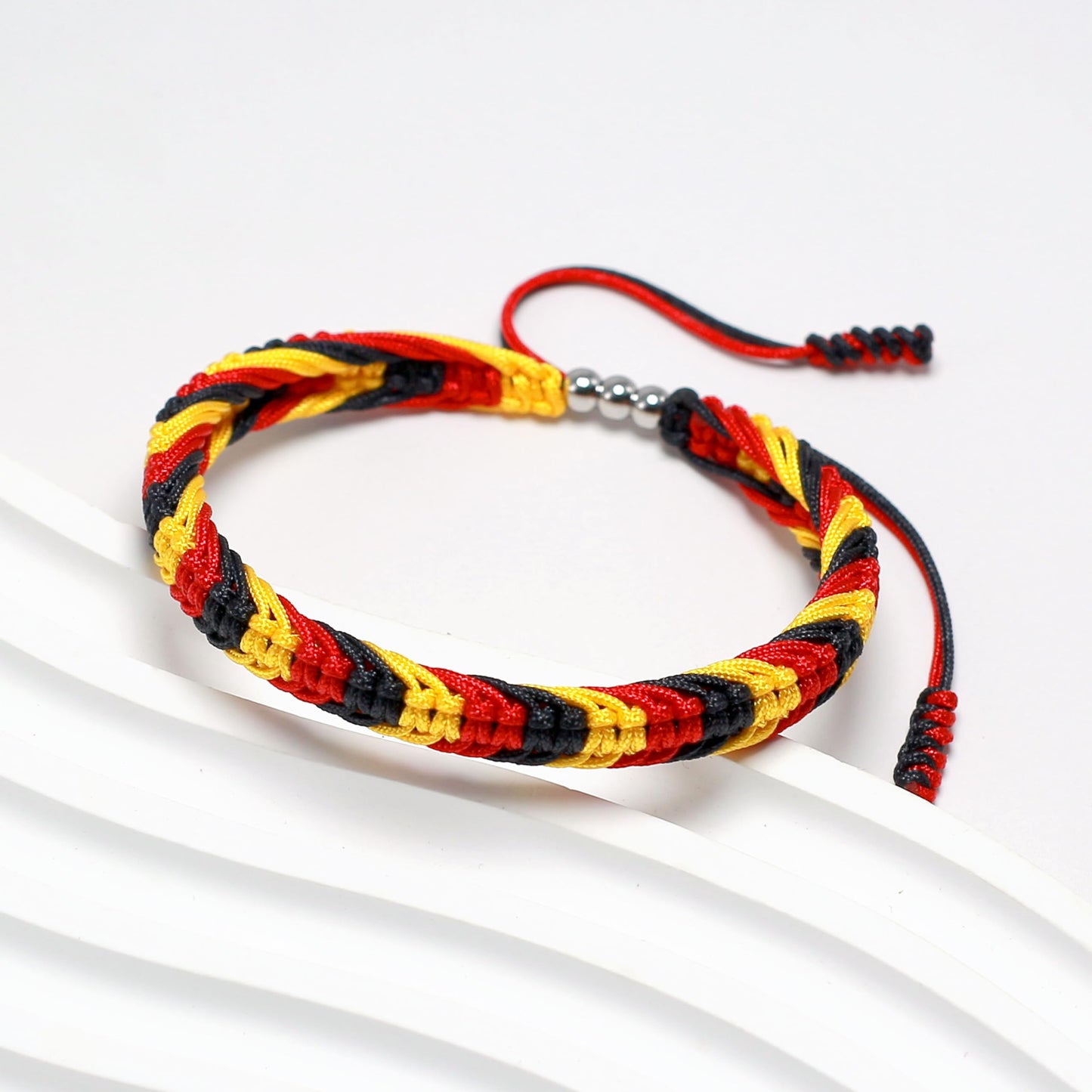 LAMIBEE Country Proud, Country Flag Color Tibetan Wrist Wrap Bracelet, Amulet and Boho Style Rope Bracelet and Bangles for Women, Men, String Thread Bracelets