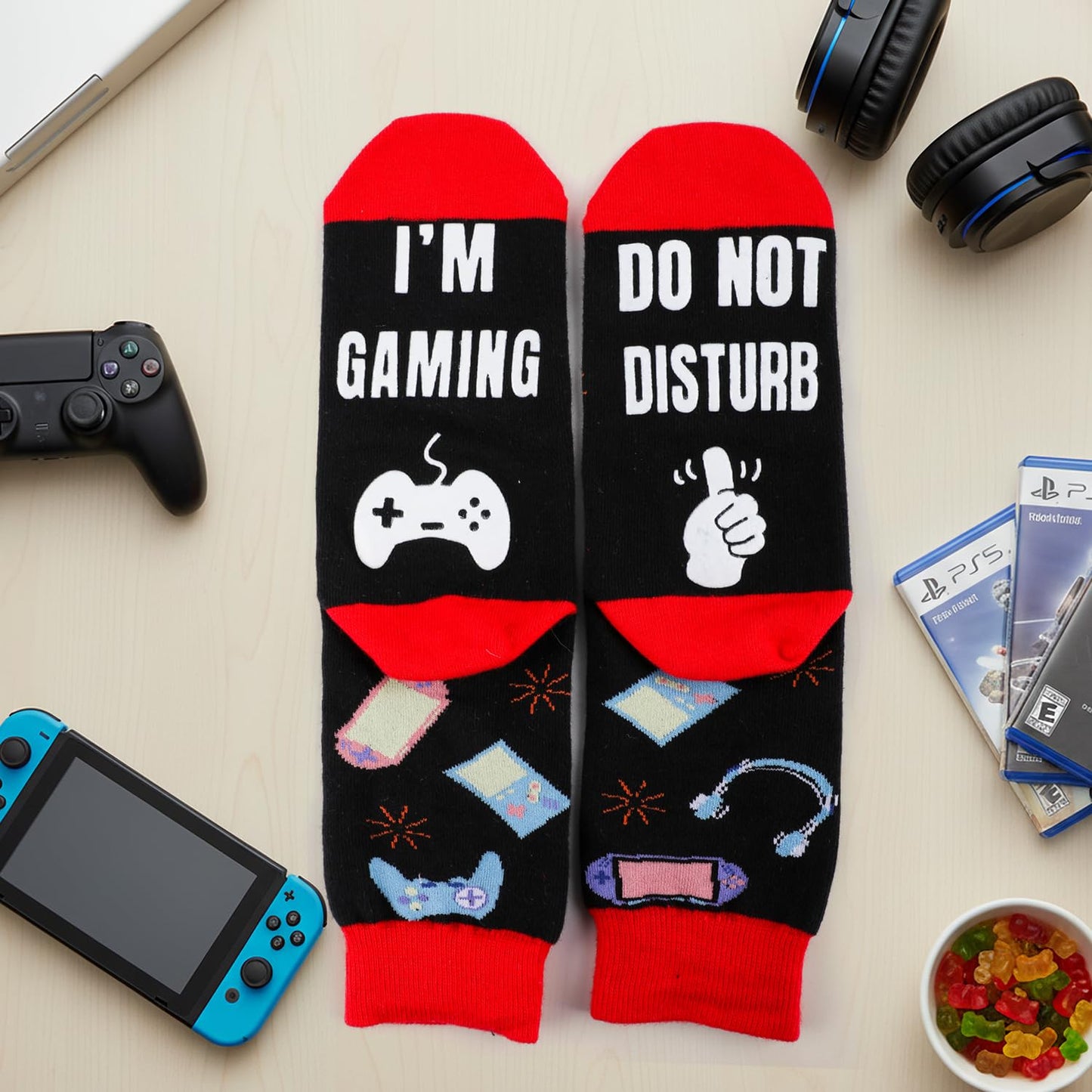 Bebila Fathers Day Dad Gifts for Husband Grandpa Father Mothers Day Socks from Daughter Son Wife Gamer Gifts Funny Socks