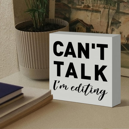 Photography Lovers Gifts for Men Women, Photographer Thank You Gift Christmas Birthday Gift for Photography Camera Lovers Photography Office Desk Decor Wooden Sign, Can't Talk