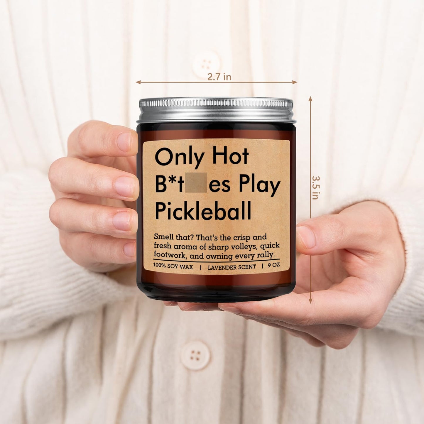 LEADO Candle - Gifts for Pickleball Lovers, Players, Pickleball Gifts for Men, Women - Cool Fathers Day, Birthday Present for Pickle Ball Dad, Mom, Friend, Husband, Wife - Pickle Ball Accessories