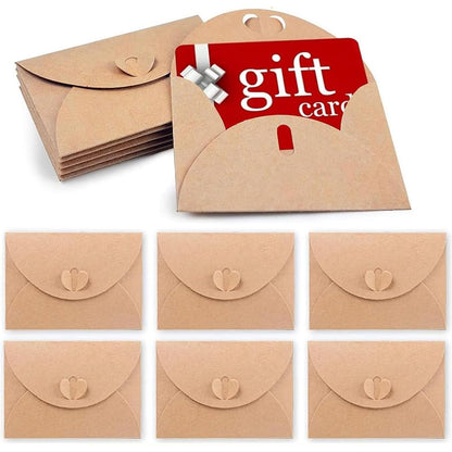 HANSGO 100PCS Mini Gift Card Envelopes, 4 x 2.8 Inch Gift Card Holders with Heart Clasp, for Wedding, Birthday, Baby Shower, Christmas, Business Cards