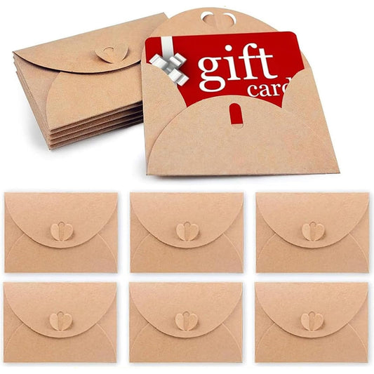 HANSGO 100PCS Mini Gift Card Envelopes, 4 x 2.8 Inch Gift Card Holders with Heart Clasp, for Wedding, Birthday, Baby Shower, Christmas, Business Cards