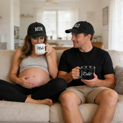 12 Pcs New Mom Gifts, New Parents Gifts for Couples, Gender Reveal, Expecting Parents to Be Baby Shower, Bear Mug, Decision Coin, Baby Socks, Bodysuit Set