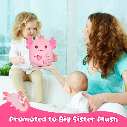 Big Sister Gift Axolotl Plush, 8 inch I’m The Big Sister Stuffed Animal for Girls, Kawaii Axolotl Soft Plushies Toy New Baby Announcement Sibling Gifts for Girls Sister