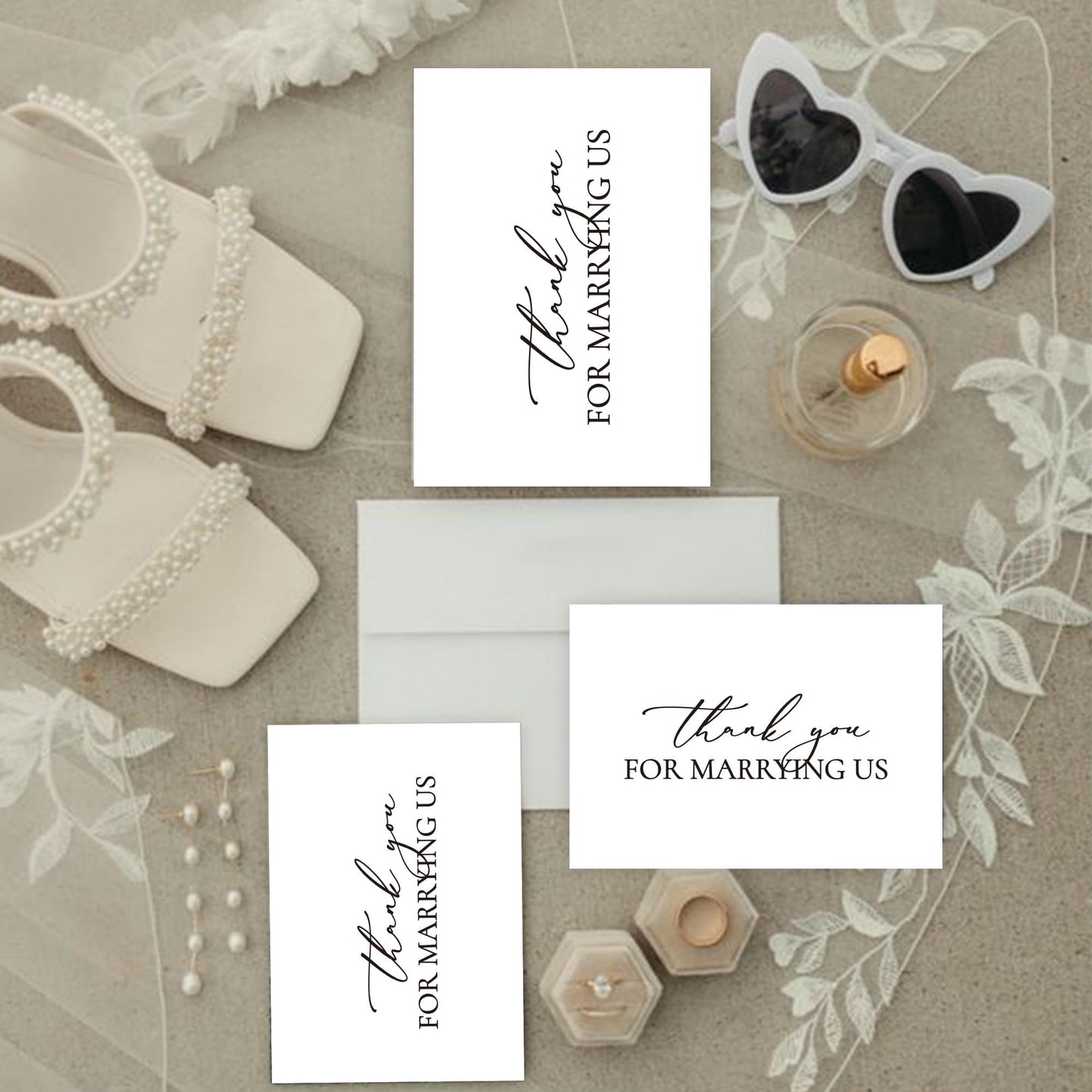 LADY & HOME Thank You for Marrying Us Wedding Card with Envelopes To Officiant,Thank You Card for Priest,Minister,Judge,Pastor (A1:1 pack)