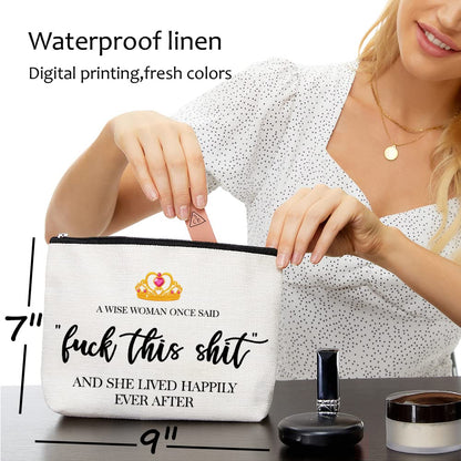 Funny Gifts for Women, Friends, Hostess Gift Ideas Strong women Retirement Cool Gifts for Coworkers Birthday Gift Ideas Gag Girls Weekend Fun Makeup Travel Bag Inspirational Cosmetic Bag