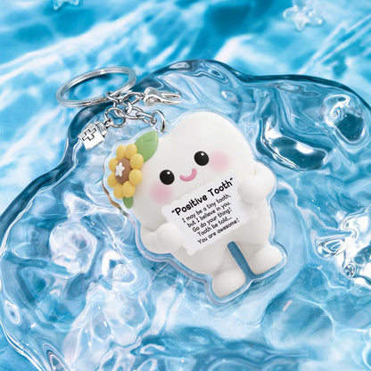 Positive Dental Assistant Accessories Dental Hygienist Gifts For Women Doctor Cute Tooth Keychain Dentist Gifts For Women Girl Friend Dental Hygienist Graduation Gift For Nurse Tooth Stuff