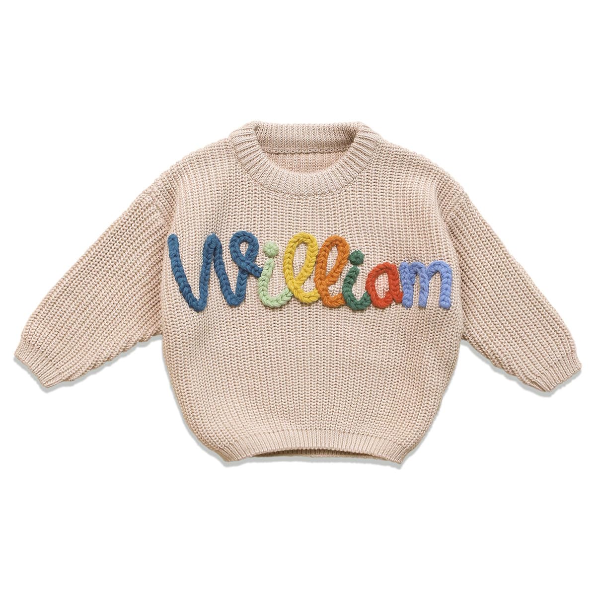 Personalized Baby Sweater with Name Custom Baby Name Sweater Knitted Newborn Outfit Infant Sweater Monogrammed Gifts for Baby Boy Girl Customized Toddler Gifts