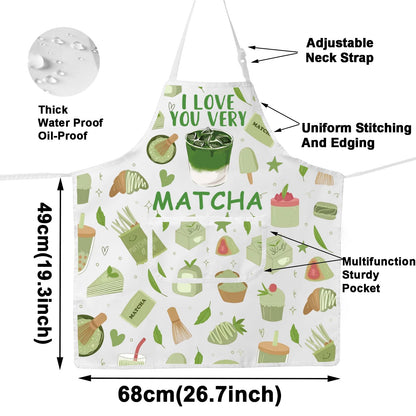 JNIAP Matcha Apron Matcha Lover Gifts Matcha Green Tea Gifts I Love You Very Matcha Gifts Matcha Tea Drinkers Gifts