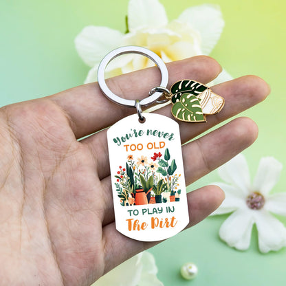 Funny Gardening Gifts for Women Mom Nana Friend Coworker Plant Lover Gifts Garden Decor Accessories Plant Keychain for Birthday Christmas Retirements Mother Day